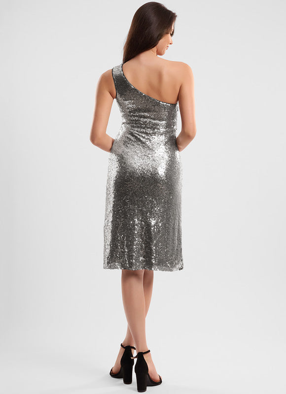 Robe Fourreau Argent - gallery 4