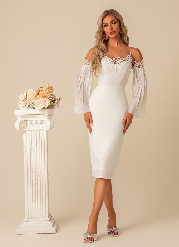 Robe Fourreau Blanche Élégante - gallery 1