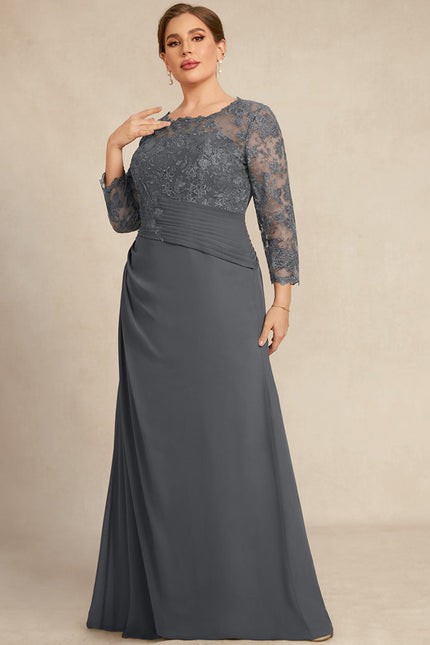 Robe Fourreau Dentelle Grise - gallery 5