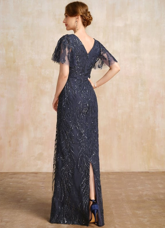 Robe Fourreau En Dentelle Scintillante - gallery 6