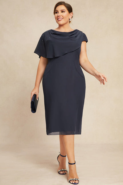 Robe Fourreau Élégante Grise - gallery 7