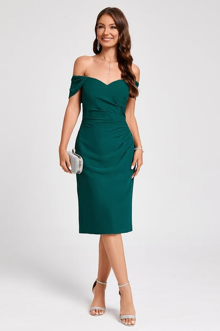 Robe Fourreau Émeraude Drapée - gallery 7