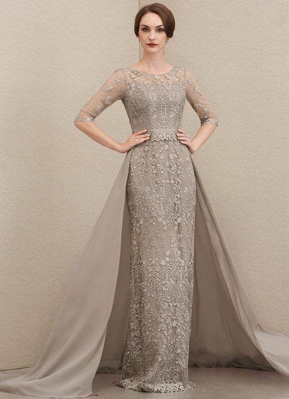 Robe Fourreau Grise Éclatante