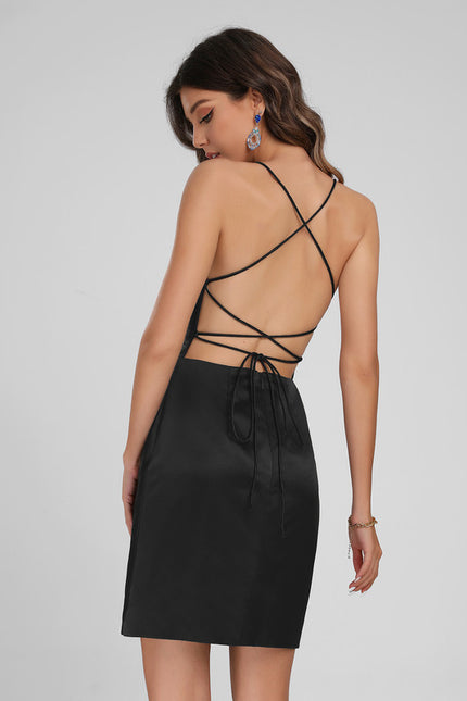 Robe Fourreau Satinée Minimaliste - gallery 2