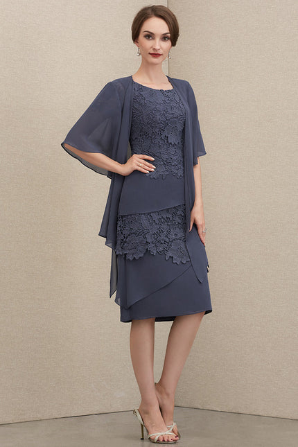 Robe Fourreau Dentelle Charbon - gallery 2