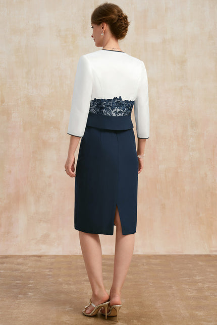 Robe Fourreau Élégance Marine - gallery 4