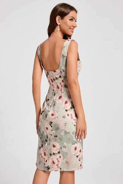 Robe Fourreau Cocktail Florale - gallery 5