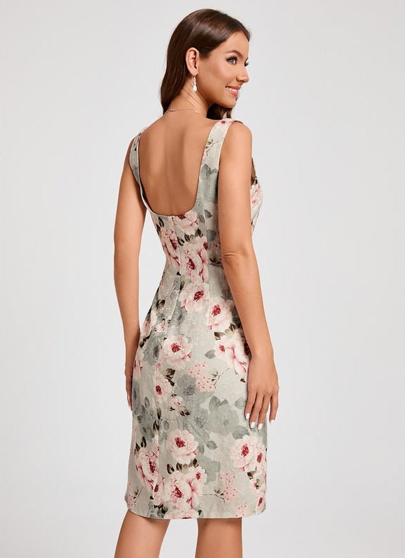 Robe Fourreau Cocktail Florale - gallery 5