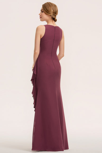 Robe Fourreau Mousseline Volante - gallery 3