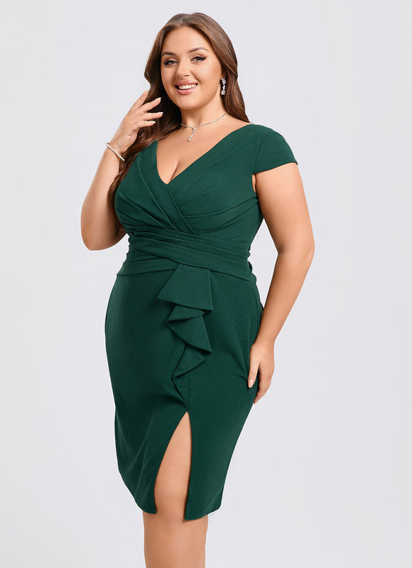 Robe Fourreau Cocktail Fuchsia Drapée - gallery 8