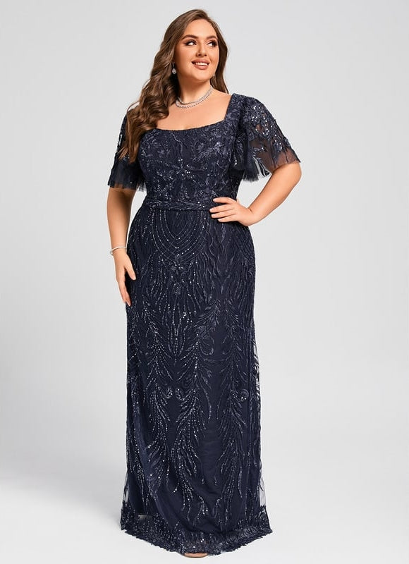 Robe Fourreau En Dentelle Scintillante - gallery 8