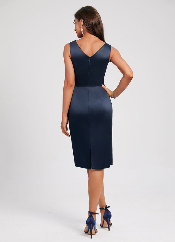 Robe Fourreau Cocktail Satinée - gallery 4