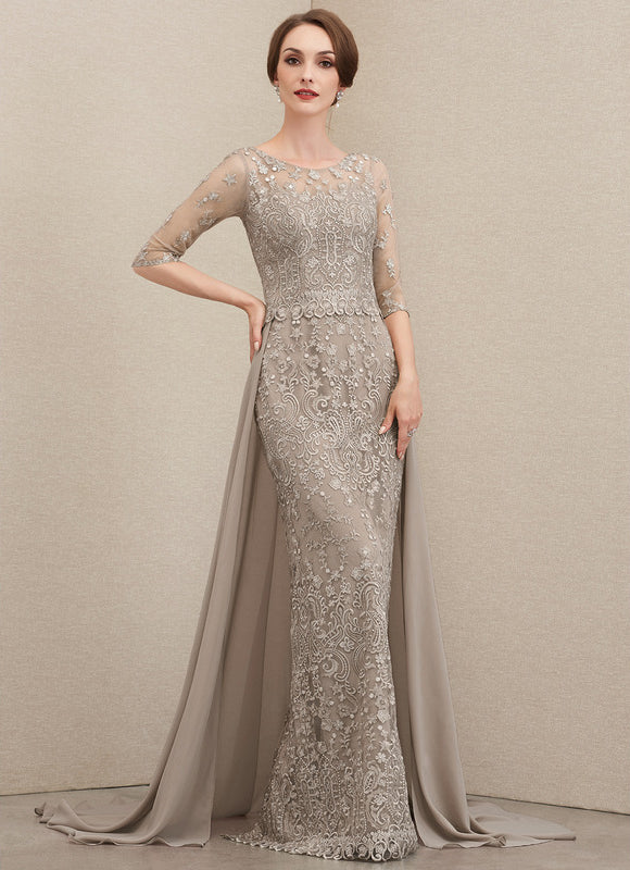 Robe Fourreau Grise Éclatante - gallery 4