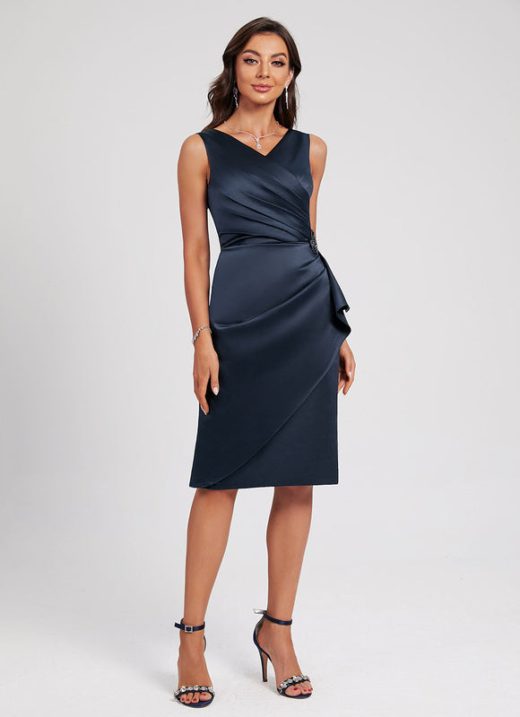 Robe Fourreau Cocktail Satinée - gallery 2