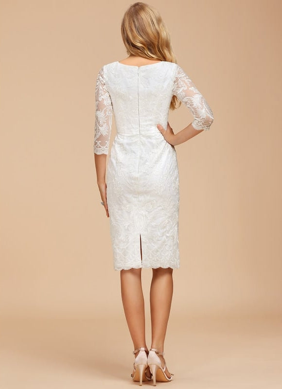 Robe Fourreau Creme - gallery 1