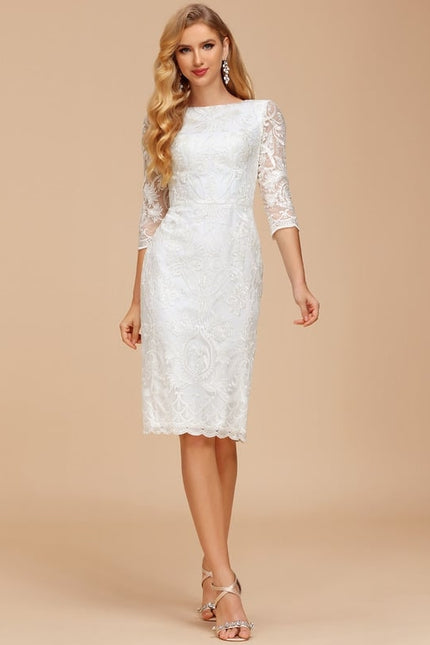 Robe Fourreau Creme - gallery 2