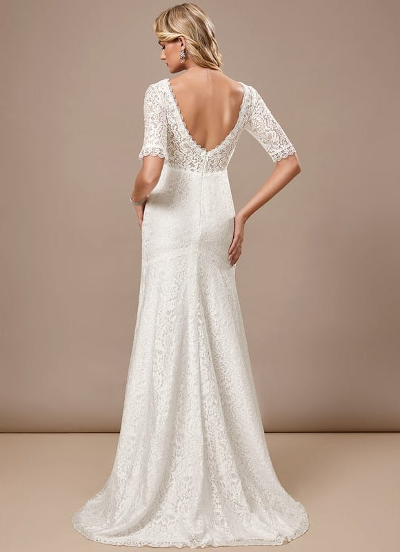 Robe Fourreau Blanche Mariage - gallery 6