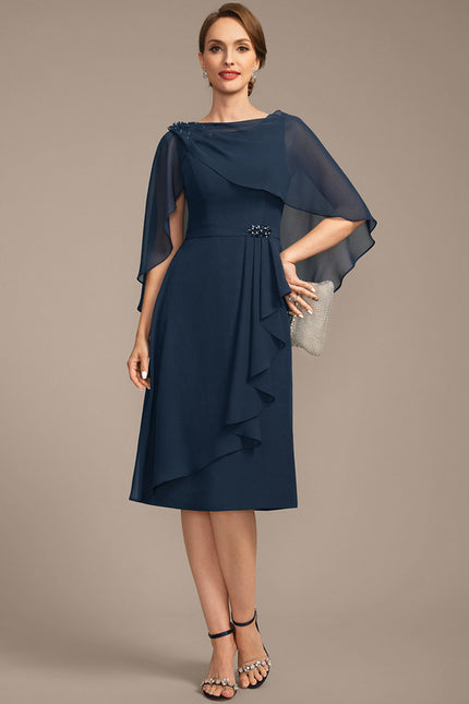 Robe Fourreau Chic Drapé Perlé - gallery 1