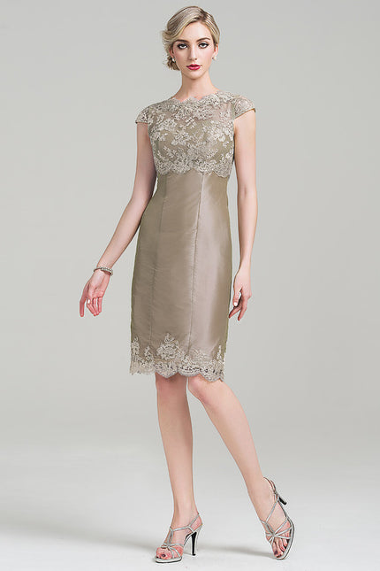 Robe Fourreau Dentelle Beige - gallery 5