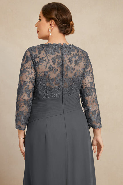 Robe Fourreau Dentelle Grise - gallery 8