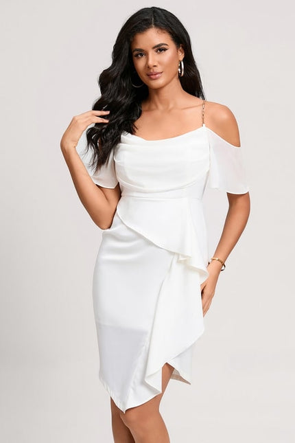 Robe Fourreau Écrue Flottante