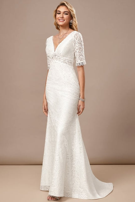 Robe Fourreau Blanche Mariage - gallery 4