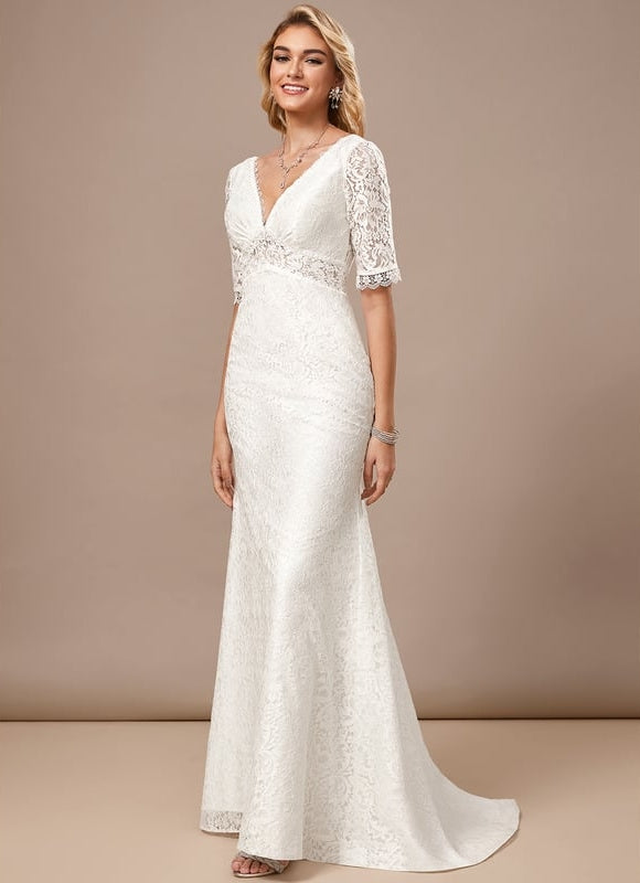 Robe Fourreau Blanche Mariage - gallery 4