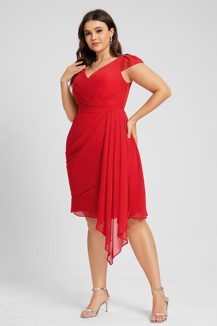 Robe Fourreau Aérienne Rouge - gallery 5