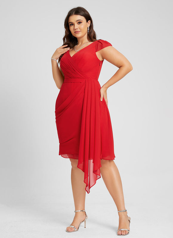 Robe Fourreau Aérienne Rouge - gallery 5