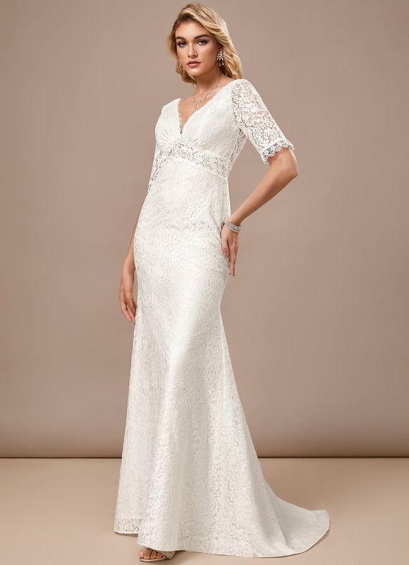Robe Fourreau Blanche Mariage - gallery 2