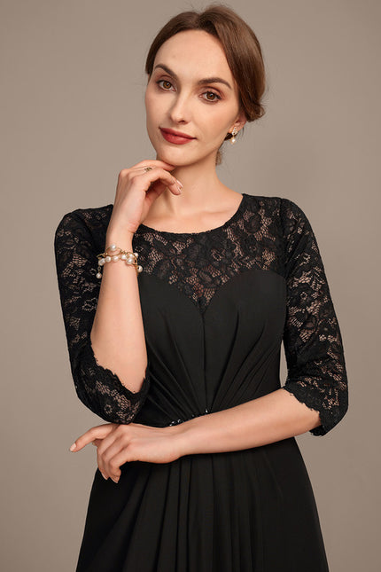 Robe Fourreau Élégante Noire - gallery 1