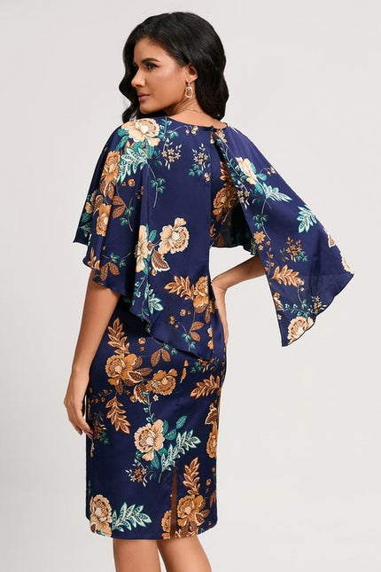 Robe Fourreau Fleur De Satin - gallery 4