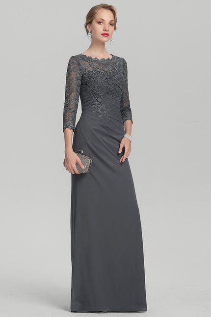 Robe Fourreau Dentelle Grise - gallery 2