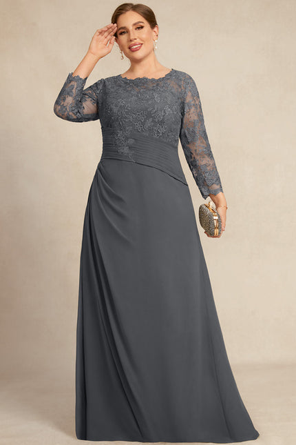 Robe Fourreau Dentelle Grise - gallery 6