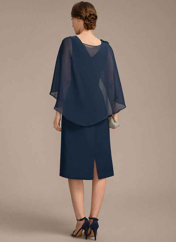 Robe Fourreau Chic Drapé Perlé - gallery 4