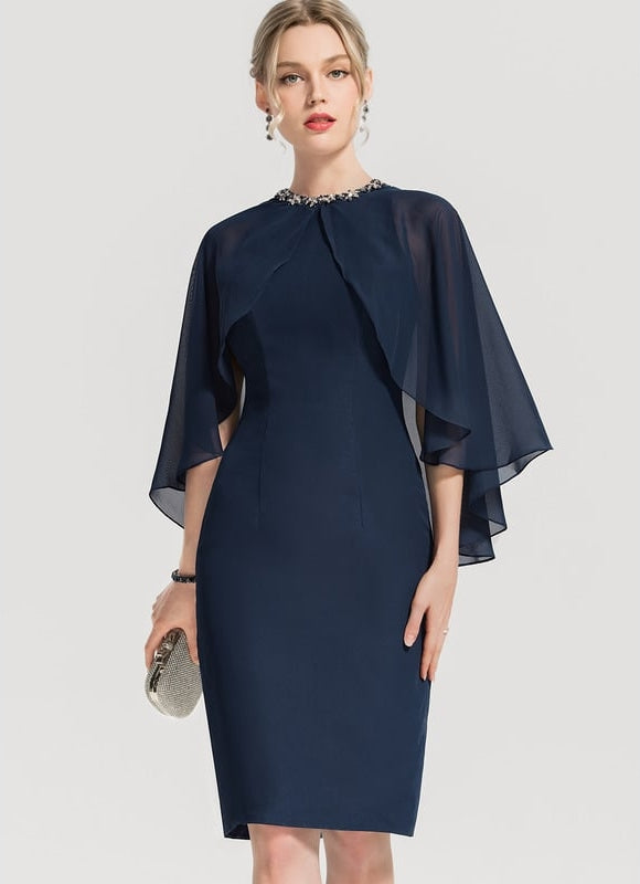 Robe Fourreau Velours Nocturne - gallery 2