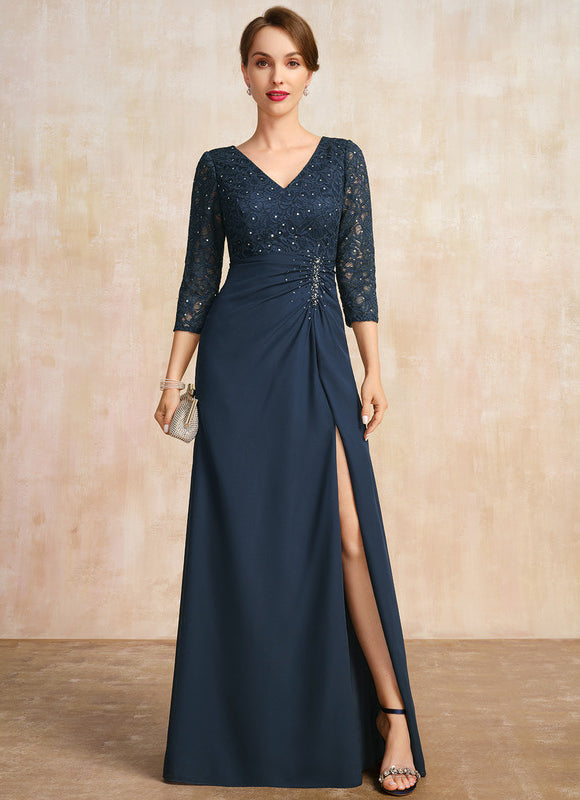 Robe Fourreau Longue Marine Chic - gallery 1