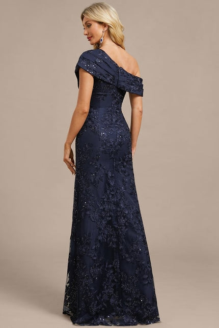 Robe Fourreau Soirée Navy Pailletée - gallery 5