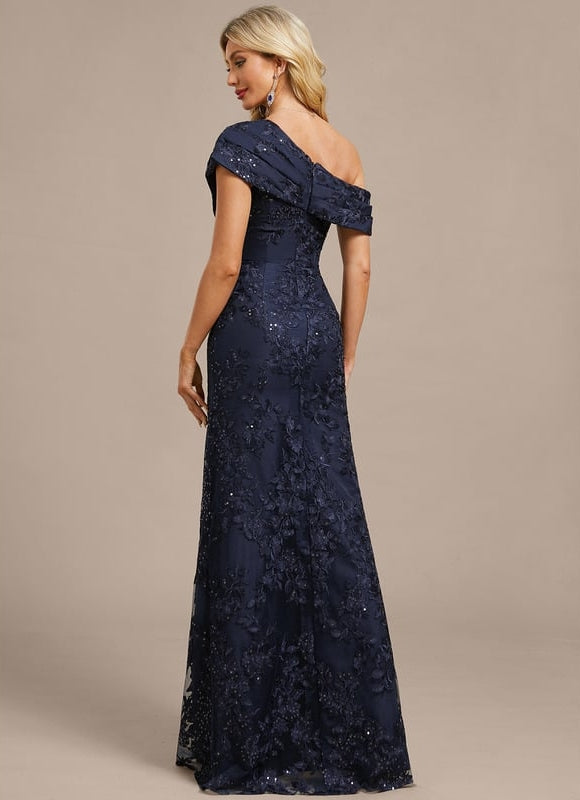 Robe Fourreau Soirée Navy Pailletée - gallery 5