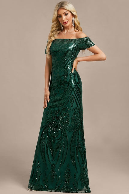 Robe Fourreau Scintillante Verte - gallery 3