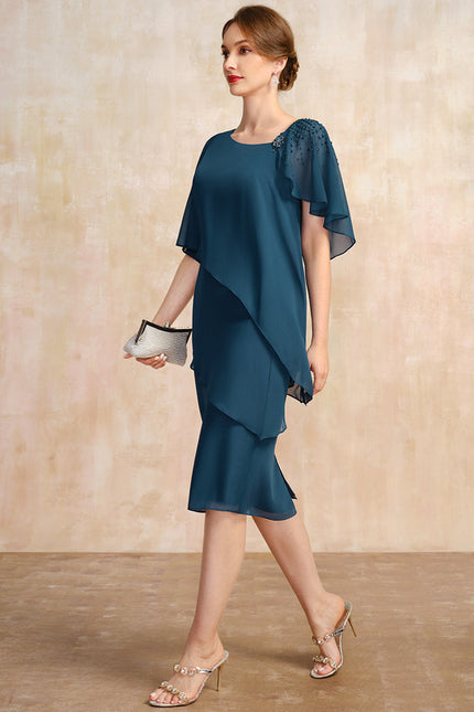 Robe Fourreau Mousseline Éclatante - gallery 2