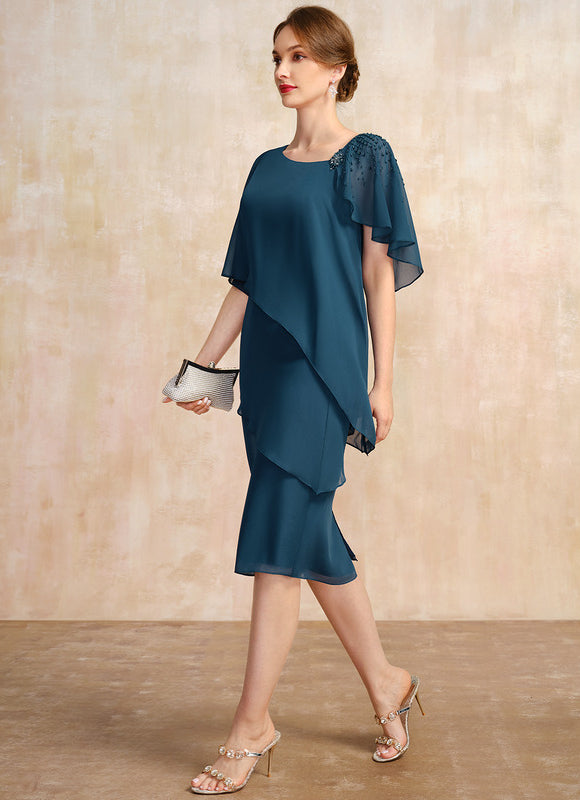 Robe Fourreau Mousseline Éclatante - gallery 2