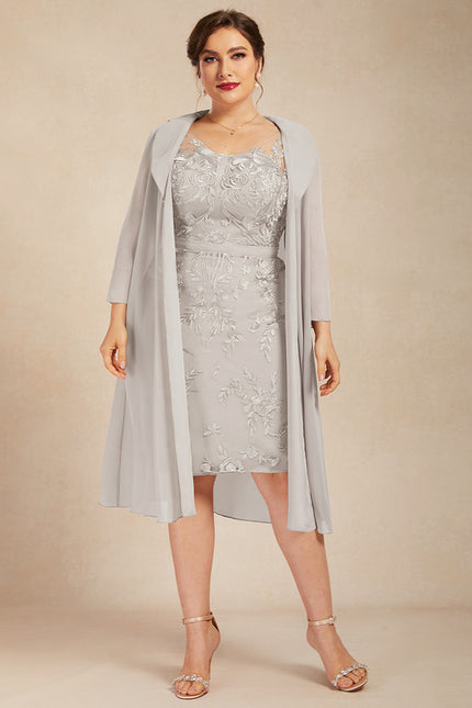 Robe Fourreau Élégance Grise - gallery 8