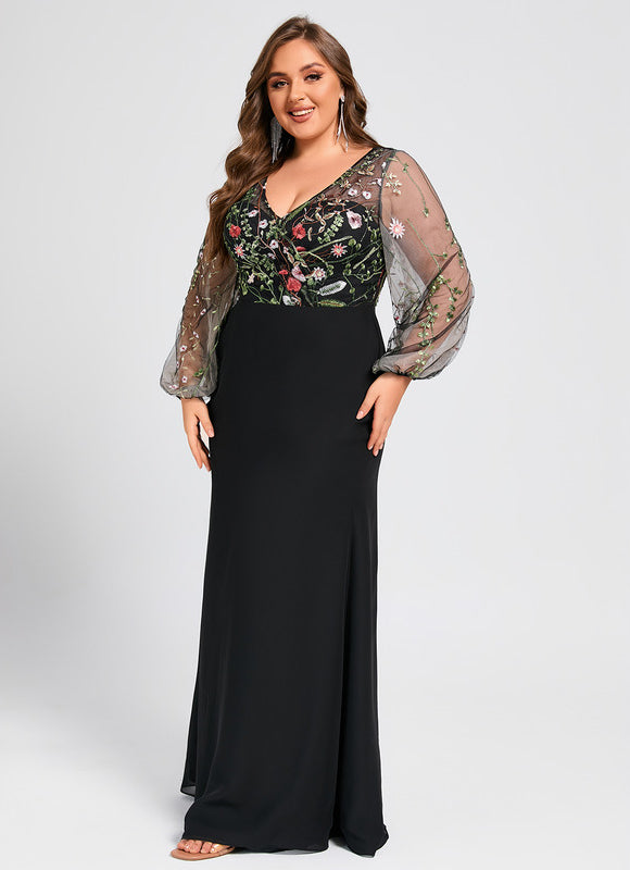 Robe Fourreau Florale Transparente - gallery 8