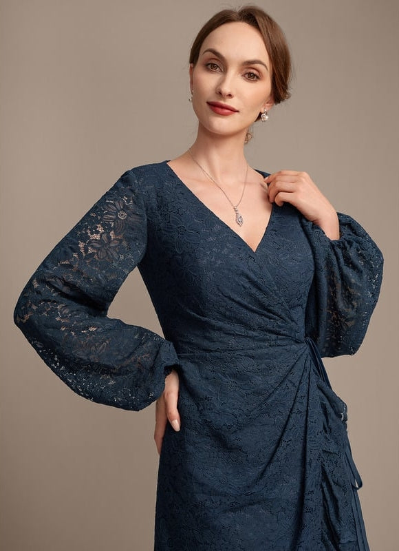 Robe Fourreau Dentelle Marine - gallery 2