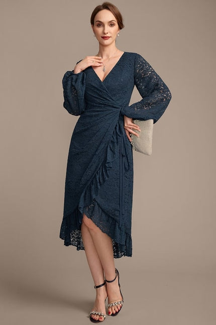Robe Fourreau Dentelle Marine - gallery 3