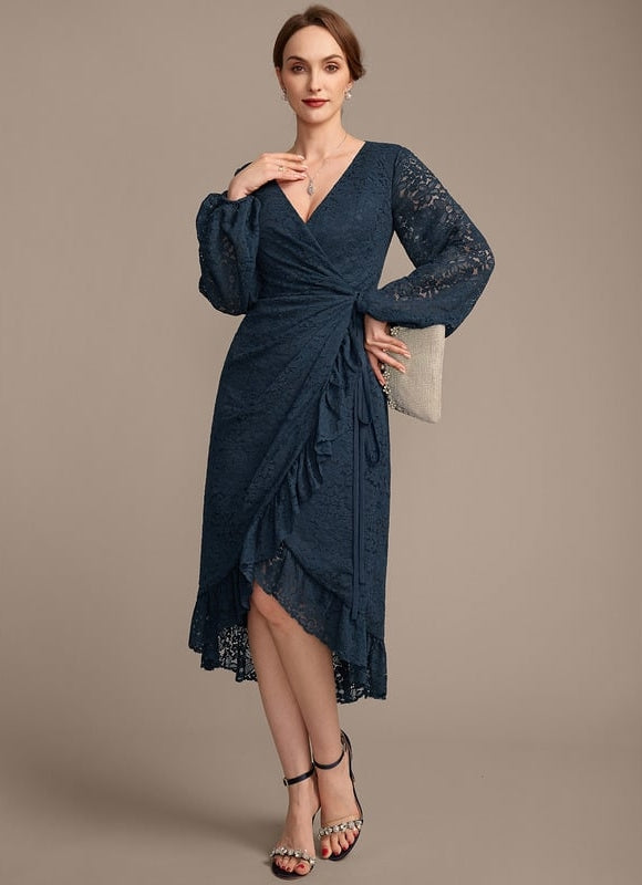 Robe Fourreau Dentelle Marine - gallery 3