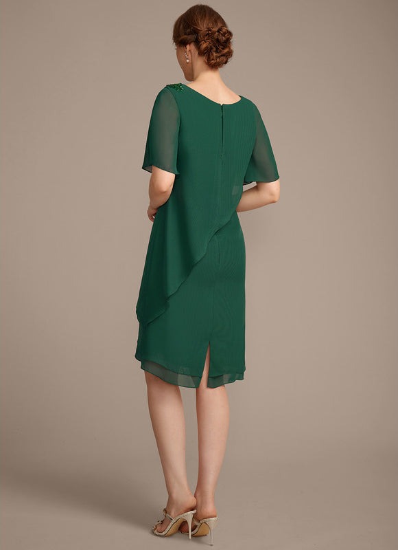 Robe Fourreau Mousseline Asymétrique - gallery 5