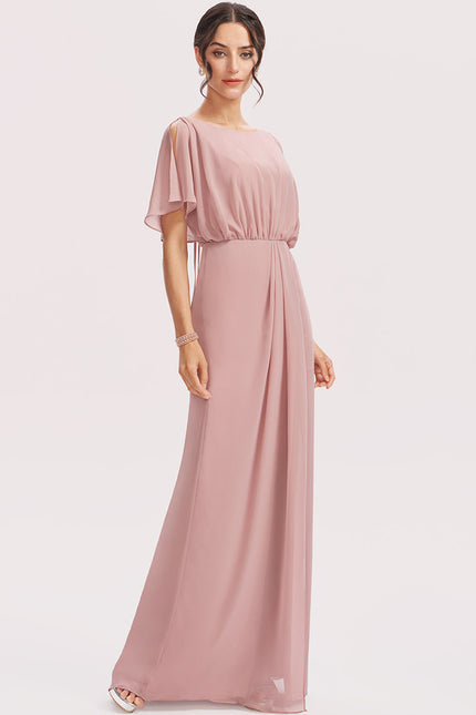 Robe Fourreau Mousseline Rose - gallery 1
