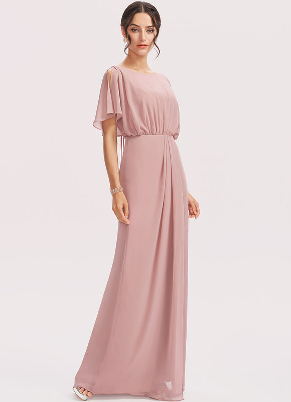 Robe Fourreau Mousseline Rose - gallery 1